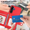 For Samsung Galaxy M16 5G / F16 5G Button Card Bag RFID Anti-theft Phone Case(Red)