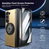 For Samsung Galaxy Z Fold6 Gold Medal Rotating Folding Series Ring Holder Phone Case(Gold)