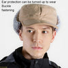 Foldable Warm Lamb Down Thickened Windproof Duck Tongue Hat, Style: Women (Light Grey)