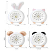 LED Night Light Cartoon Clock Desktop Animal Piggy Bank(Rabbit)