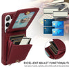 For Samsung Galaxy S24+ 5G Crossbody Lanyard Zipper Wallet Leather Phone Case(Wine Red)