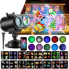 16 Cards EU Plug Color Card Pattern 9W Christmas Projection Light Remote Control Snow Light