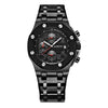 OCHSTIN 6100D Multifunctional Quartz Waterproof Luminous Steel Strap Men Watch(Black 02)