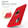 For Galaxy Note 10+ Carbon Fiber Protective Case with 360 Degree Rotating Ring Holder(Red)