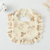 Baby Feeding Bib Ruffle Infants Saliva Towel Soft Cotton Burp Cloth, Style: Mushroom Rabbit