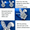 XEA010 S925 Silver Needle Full Diamond Rabbit Earrings Women Mosan Diamond Earrings(White)