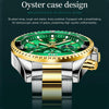 OLEVS 2870 Men Multifunctional Chronograph Three Eyes Waterproof Quartz Watch(Green + Gold)