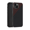 For iPhone 14 Plus ABEEL C Carbon Fiber Series 6D Micro Relief MagSafe Phone Case(Black Red)