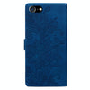 For iPhone 6 Plus / 7 Plus / 8 Plus Lace Floral Embossed Magnetic Buckle Leather Phone Case(Blue)