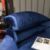 2 Pairs Ice Silk Pillowcase Home Textile Bedding, Size: 50x90cm(Blue)