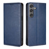 For Samsung Galaxy S25 5G Gloss Oil Solid Color Magnetic Leather Phone Case(Blue)