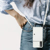 For Samsung Galaxy S22 5G Crossbody Lanyard Wallet Card Bag Phone Case(White)