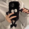 For iPhone 15 Pro Plush Briquettes TPU Phone Case(Black)