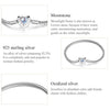 S925 Sterling Silver Heart Moonstone Bracelet Women Jewelry, Size:17cm