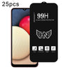 For Samsung Galaxy A02s 25pcs High Aluminum Large Arc Full Screen Tempered Glass Film