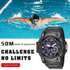 SMAEL 8007 Outdoor Sports Waterproof Dual Display Electronic Quartz Watch(Black Gold)