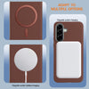 For Samsung Galaxy A25 Solid Color Plating MagSafe Full Coverage Phone Case(Brown)