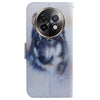 For Realme 13+ Global Coloured Drawing Flip Leather Phone Case(White Wolf)