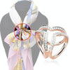 Scarf  Buckle Accessories Brooch Simple Three Square Crystal Shawl(Gold)