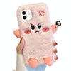For iPhone 12 mini Cute Expression Plush TPU Phone Case(Pink)