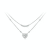 S925 Sterling Silver Platinum Plated Double Layer Moissanite Clavicle Necklace(MSN033)
