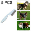 5x Pet Flea Combs, Fine Tooth Steel, Cats & Dogs, White, 14cm