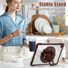 For Samsung Galaxy Tab A9+ Rotation Grip Holder TPU Hybrid Clear PC Tablet Case(Chocolate)
