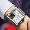 OLEVS 1101 Sports Multi-Function Square Men Quartz Electronic Watch(Black Gold)