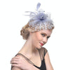Handmade Bride Mesh Hair Accessories Wedding Photo Hat Headwear(Gray)