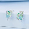 BSE731 Sterling Silver S925 Gradient Glass Winding Snake Earrings