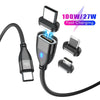 ENKAY 3 in 1 PD100W Type-C to Type-C / 8 Pin / Micro USB Magnetic Fast Charging Cable, Cable Length:1m(Black)