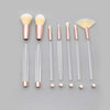 7-In-1  Crystal Makeup Brush Set With Empty Handle Cosmetics Sand Brushes(NO.5 Rose Gold+Yellow)