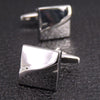 Laser Metal Brass Men Shirt Cufflinks, Color: Silver wave