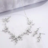 Elegant Simple Bridal Wedding Earrings Zircon Necklace Set(TL72)