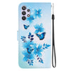 For Samsung Galaxy A32 5G Crystal Texture Colored Drawing Leather Phone Case(Blue Butterflies)