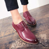 JL-1022 Men British Pointed Leather Shoes Business Casual Shoes, Size: 39(Red)