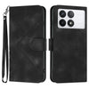 For Xiaomi Redmi K70 Line Pattern Skin Feel Leather Phone Case(Black)