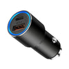 ACC-198 PD 20W + QC3.0 38W Dual Ports Metal Car Charger (Black)