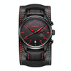 Ochstin 7228 Multifunctional Business Leather Wrist Wrist Waterproof Quartz Watch(Black+Red)