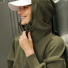 Women Hooded Sweatshirt Sports Hoodie Zipper Drawstring Long Sleeve Top Jacket, Size: S(Apricot)