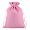 50 PCS Multi size Linen Jute Drawstring Gift Bags Sacks Wedding Birthday Party Favors Drawstring Gift Bags, Size:7x9cm(Pink)