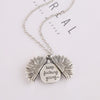 N2003-23 Ancient Silver Necklace Alloy Sunflowers Shape Can Open Double Side Engraving Accessories Pendant