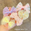 10pcs /Set  Big Bow Flower Elastic Hairbands Children Girls Sweet Hair Ties, Style: Lavender Series