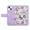 For iPhone 13 Pro Floral Pattern Leather Phone Case with Lanyard(Light Purple)