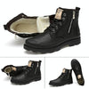 Men Boots Leather Martin Boots Men England High Men Shoe, Size:38(Black+Cotton)