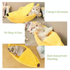 Banana Cat Bed - Small, Green - Warm Plush Pet Nest