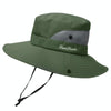 9002 Summer Women Outdoor Sun Hats Fisherman Hat With Ponytail Hole(Monochrome Adult Army Green)