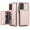 For Samsung Galaxy Note20 Ultra Crossbody Dual-buckle Wallet RFID Back Leather Phone Case(Rose Gold)