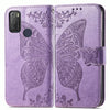For Alcatel 1S 2021 Butterfly Love Flower Embossed Horizontal Flip Leather Case with Holder & Card Slots & Wallet & Lanyard(Light Purple)