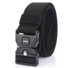AWMN Men Outdoor Sports Alloy Snap Buckle Elastic Belt, Length: 125cm(Black)